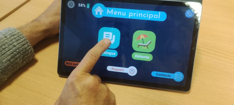 L’interface de l’application avec ces boutons très espacés les uns des autres