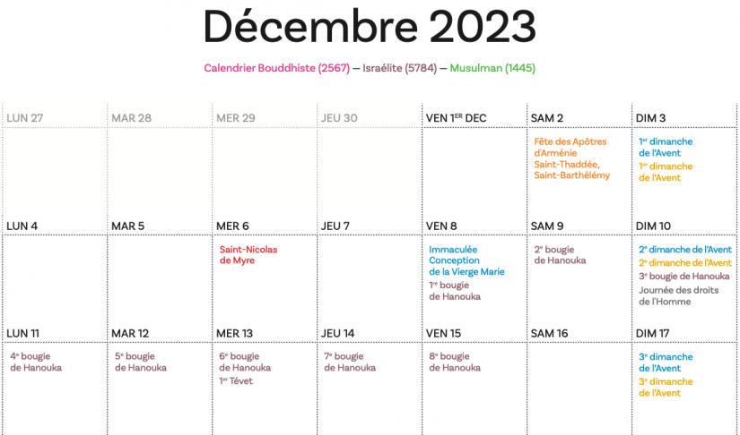 Calendrier de Marseille Espérance